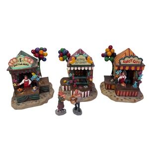 Lemax Carnival Kiosks Christmas Village Fair Game Booths Set 43440 Boxed 2004